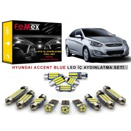 Hyundai Accent Blue LED İç Aydınlatma Ampul Seti FEMEX Parlak Beyaz