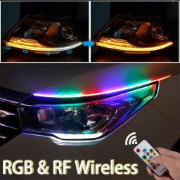 RGB Far Kaşı Gündüz Ledi Audi Stil Kayar Sinyalli Flexible Neon Led 60cm